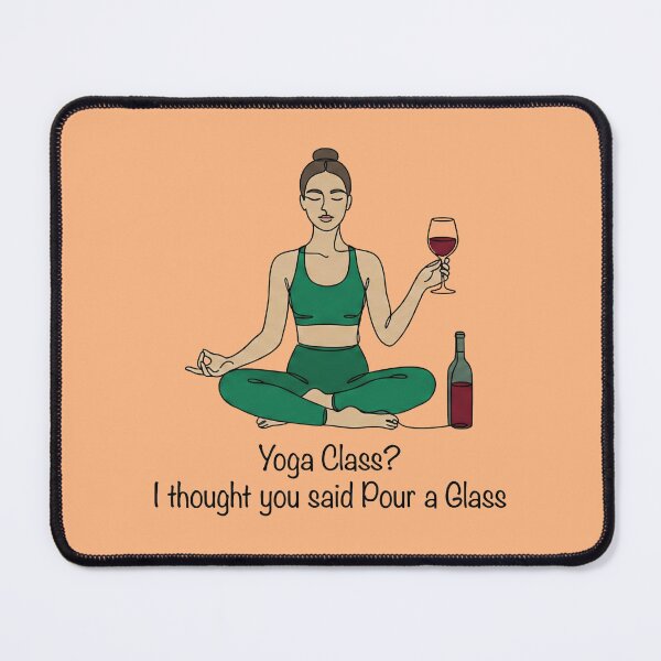 Aperçu de l'œuvre Cadeau humoristique pour les amateurs de yoga et de vin - Illustration vectorielle « Verser un verre » créée et vendue par AgingeR.