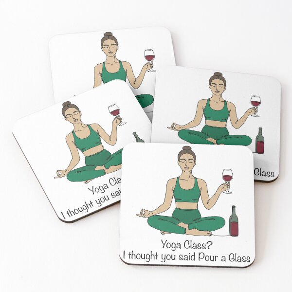 Item preview, Funny Yoga and Wine Lover Gift - Pour a Glass Line Art designed and sold by AgingeR.