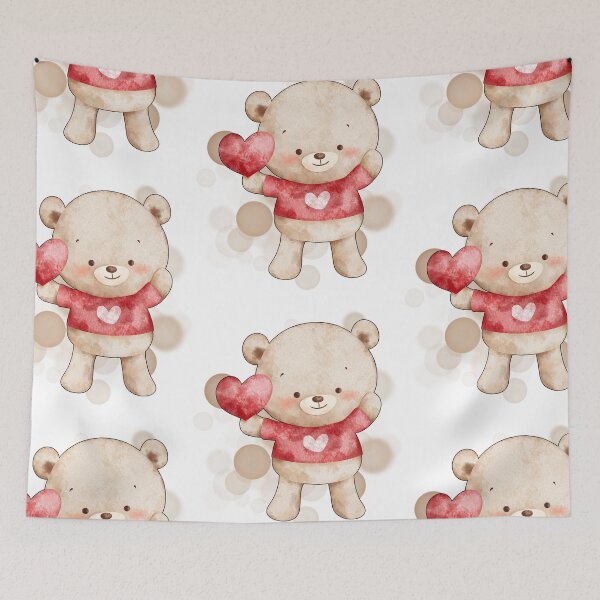 Item preview, Cute Bear Holding a Heart – Adorable Love Illustration designed and sold by iamKRUK.
