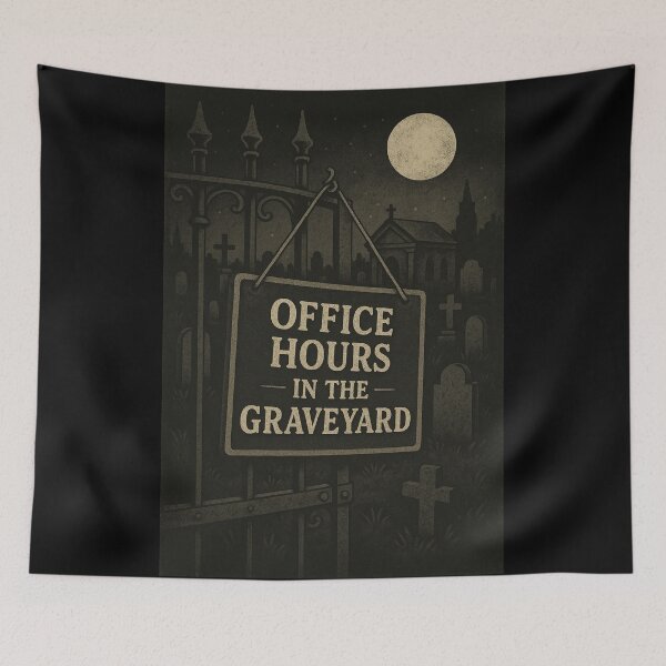 Item preview, Office Hours in the Graveyard – Dark Gothic Humor designed and sold by Mouraludia.