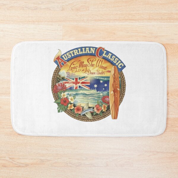 Item preview, Australian Classic Surf Art - Retro Australia Flag, Tropical Flowers & Beach Sun designed and sold by Deviantfant.