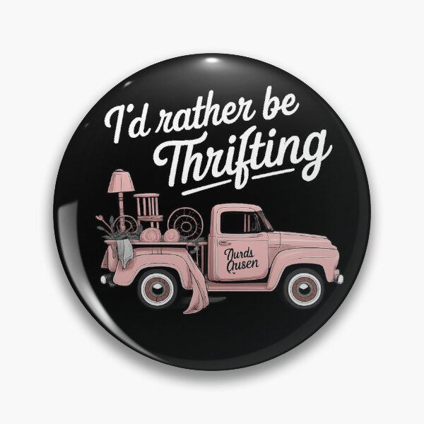 Item preview, I`d Rather Be Thrifting  Vintage Pink Truck Graphic Tee designed and sold by zuzzelek44.