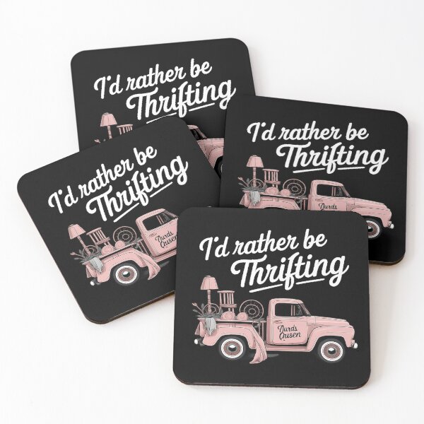 Item preview, I`d Rather Be Thrifting  Vintage Pink Truck Graphic Tee designed and sold by zuzzelek44.