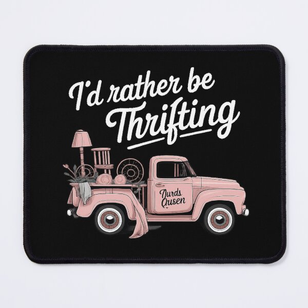 Item preview, I`d Rather Be Thrifting Vintage Pink Truck Graphic Tee designed and sold by zuzzelek44.