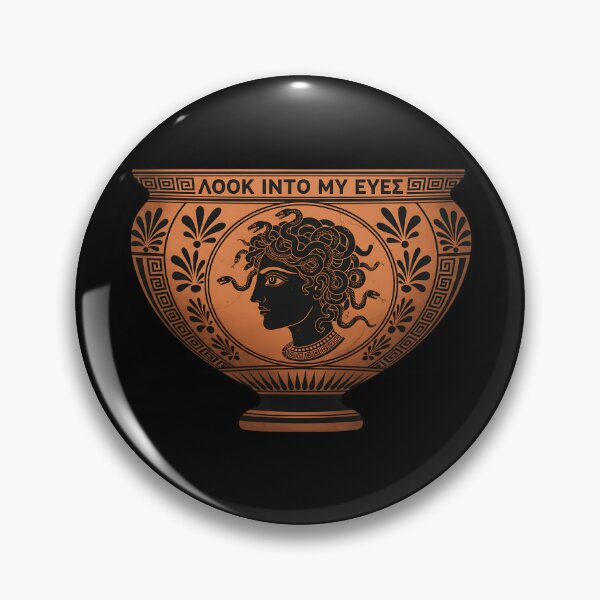 Item preview, Ancient Greek Medusa Pottery Style Art designed and sold by HoruxDesign.