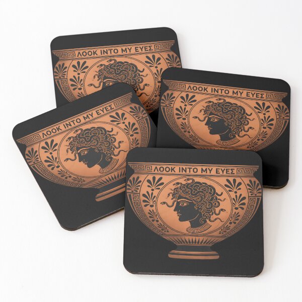 Item preview, Ancient Greek Medusa Pottery Style Art designed and sold by HoruxDesign.