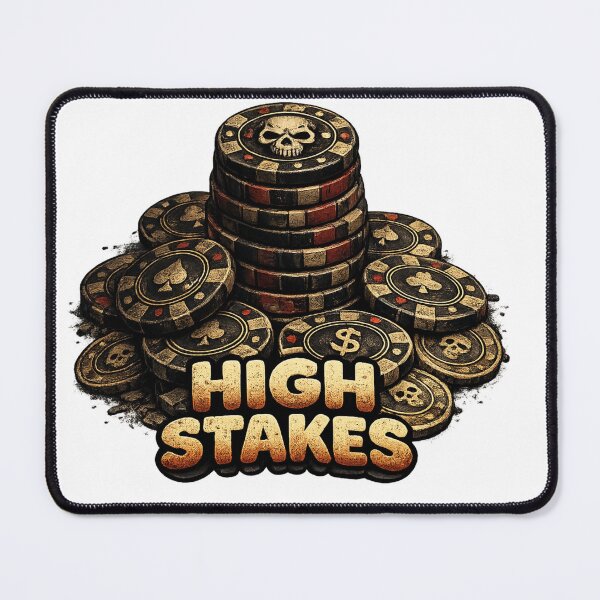 Item preview, High Stakes Poker - Vintage Casino Skull Chips Design designed and sold by Gletschie.