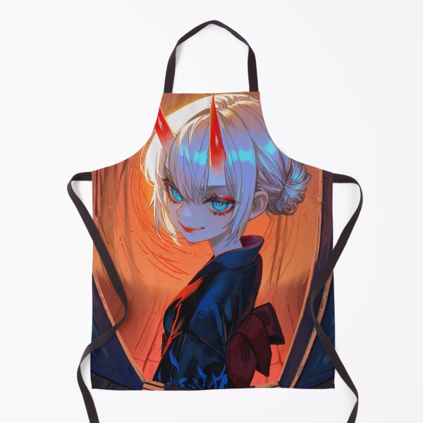 Item preview, Neon Oni Girl in Dark Kimono Illustration designed and sold by HERRSCHER AGGA STUDIO.