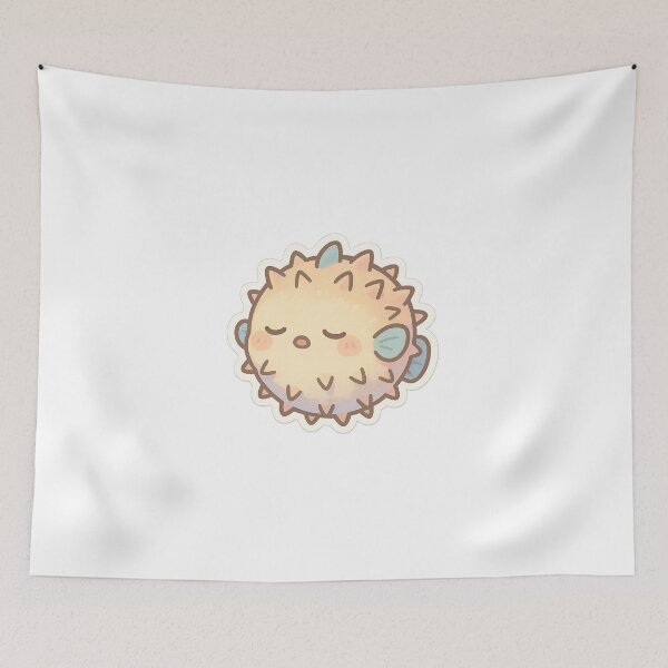 Item preview, Aesthetic Sleepy Pufferfish Sticker designed and sold by StickMint.