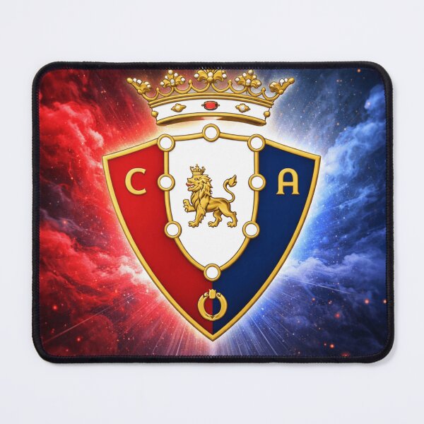 Item preview, CA Osasuna Inspired Crest – Red and Blue Spanish Football Fan Art designed and sold by RAVisuals.