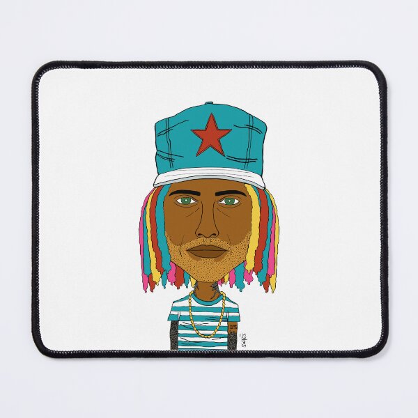 Item preview, Altboy - Rainbow Dreads Rap King Portrait - Colorful Locs Hip Hop Illustration. designed and sold by Eric Sintès.