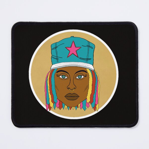 Item preview, Altgirl- Rainbow Dreads Afro Queen with Ankh Necklace and Nose Ring. Illustration. Circle Edition. designed and sold by Eric Sintès.