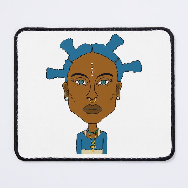 Item preview, Altgirl - Tribal Starburst Afro Queer – Blue Mohawk & White Dots. Illustration. designed and sold by Eric Sintès.