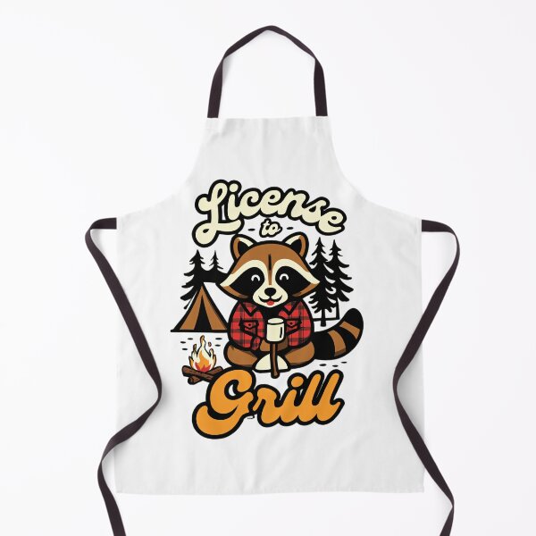 Item preview, Camping Raccoon with Marshmallow – Funny License to Grill Design designed and sold by Blassstein.