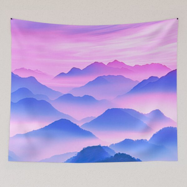 Item preview, Misty mountians pastel blue designed and sold by odysseystar1996.
