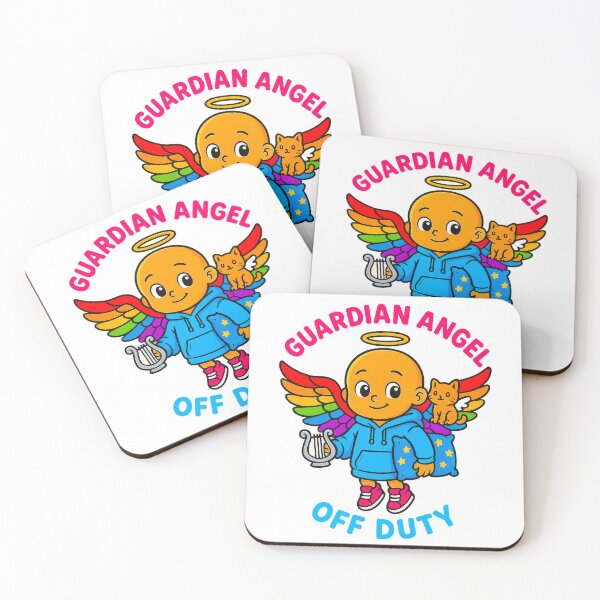 Item preview, Guardian Angel Off Duty – Cute Funny Angel with Rainbow Wings, Hoodie & Cat – Cozy Cartoon Design designed and sold by Gantchikovart.