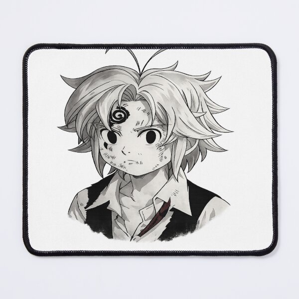 Item preview, Anime Demon Mark Boy – Minimal Black & White Manga Art designed and sold by NovaSketch Studio.