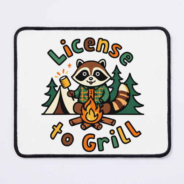 Item preview, Flannel Raccoon Camp Chef – License to Grill designed and sold by Blassstein.