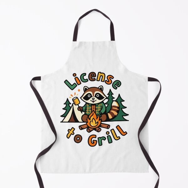 Item preview, Flannel Raccoon Camp Chef – License to Grill designed and sold by Blassstein.