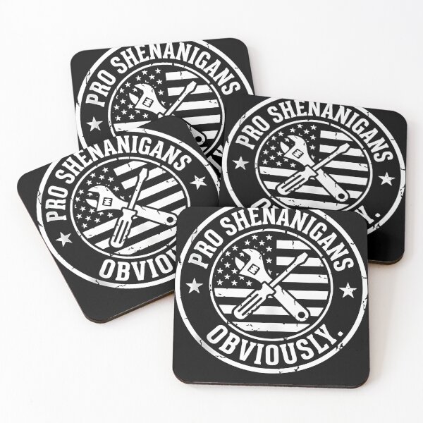 Item preview, Pro Shenanigans Obviously Funny Mechanic Sarcastic Trades Humor Vintage Badge Design designed and sold by JoyBoyStudio1.
