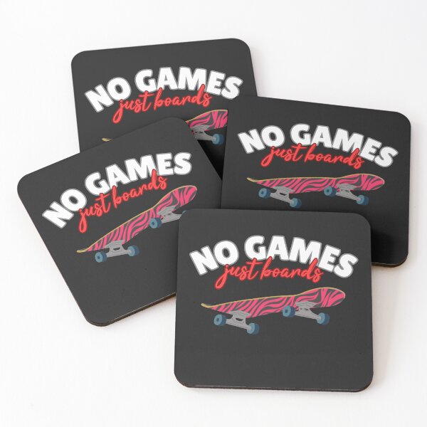 Item preview, No Games Just Boards Skateboard Design White Text for Skaters designed and sold by DesignsVault.
