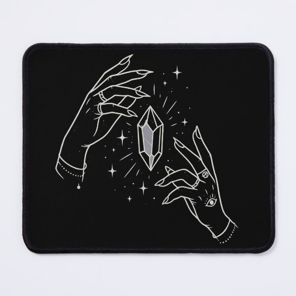Item preview, Crystal Between Hands – Mystical Witchy Line Art designed and sold by Mouraludia.