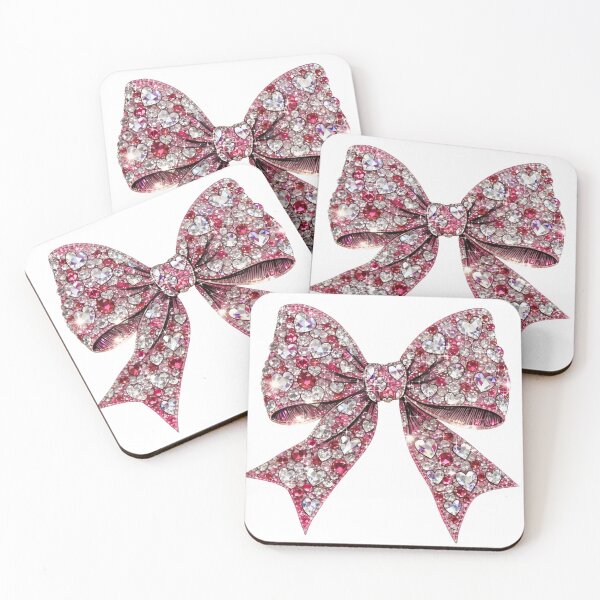 Item preview, Luxurious Crystal Mosaic Coquette Valentine, Sparkle Pink Bow, Jeweled Heart Love Design for Trendy  designed and sold by DesignDenDo ⭐⭐⭐⭐⭐.