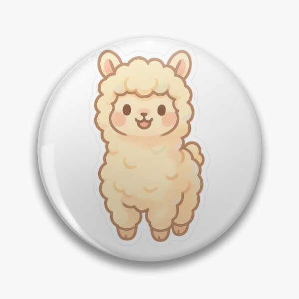 Artikelvorschau, Chibi Cheerful Alpaca Sticker entworfen und verkauft von StickMint.