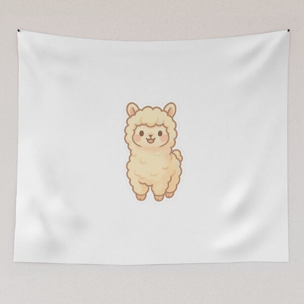 Artikelvorschau, Chibi Cheerful Alpaca Sticker entworfen und verkauft von StickMint.