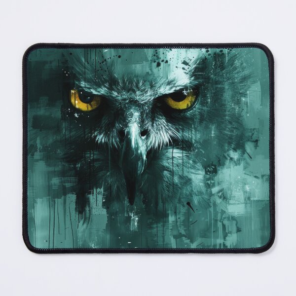 Item preview, Fierce Owl Starlings in Grunge Teal Paint designed and sold by Daagath.