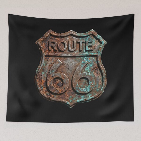 Item preview, Rusted and Corroded Vintage Route 66 Metal Sign designed and sold by AeroNomad.