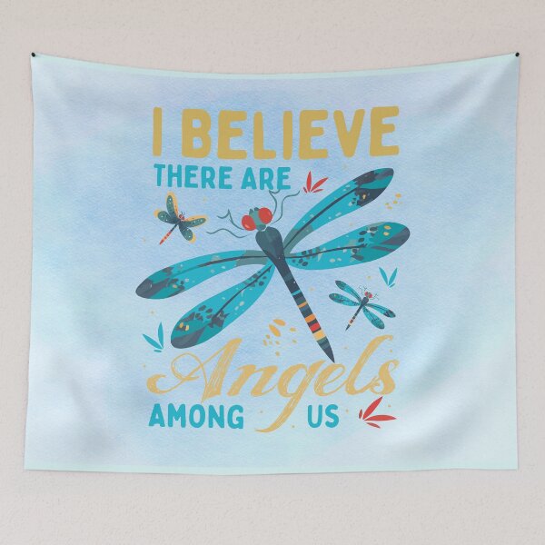 Item preview, I Believe There Are Angels Among Us | Dragonfly Spiritual Inspiration Design designed and sold by MysticOzzy.