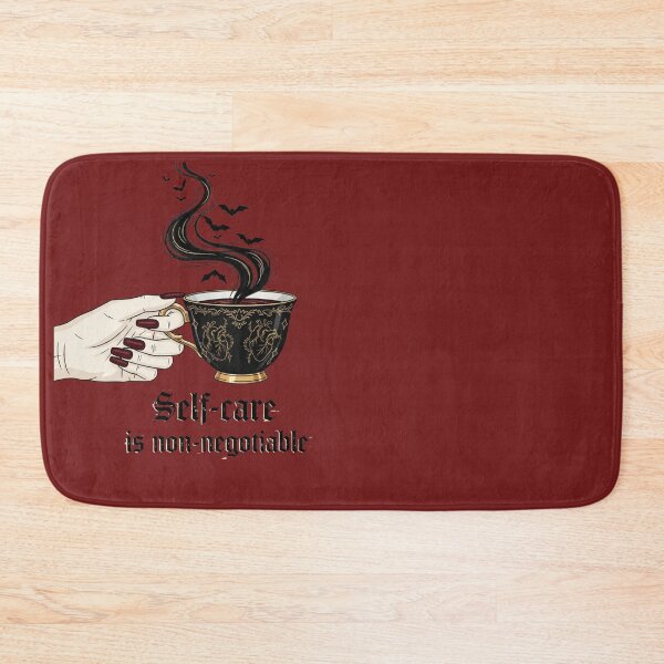 Item preview, Gothic Self-Care Teacup – "Self-care is non-negotiable" – Vamp Romantic Bat Steam Art designed and sold by Design_Your_Day.