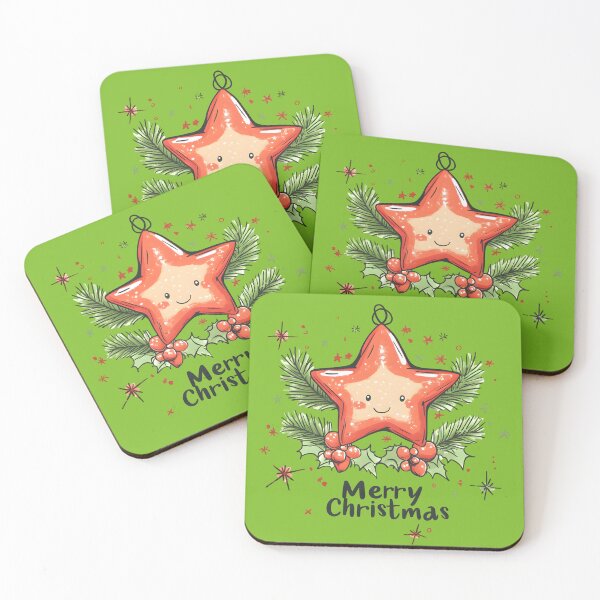 Item preview, Cute Christmas Star Illustration with Merry Christmas Greeting designed and sold by SyberGen.