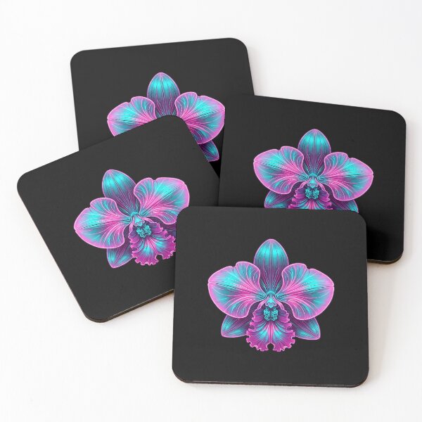 Artikelvorschau, NEON CYBERPUNK ANDEAB ORCHIDEENILLUSTRATION entworfen und verkauft von NEO ANDINA.
