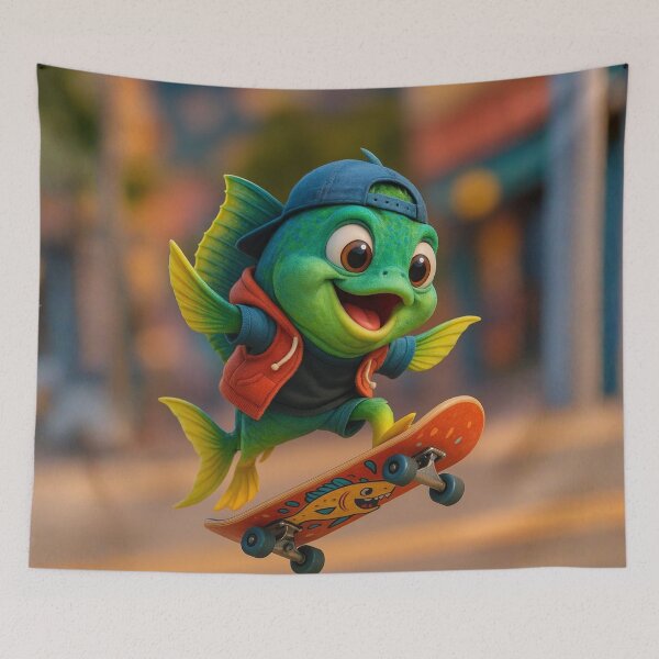 Item preview, Skater Mahi Mahi Fish designed and sold by Sillytoe.
