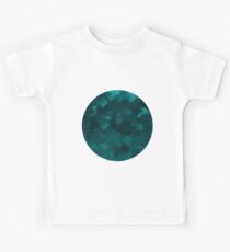 Abstract cubic pattern circle (turquoise design) Kids Tee
