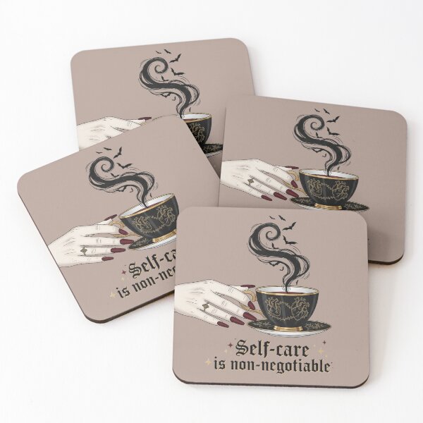 Item preview, Gothic Self-Care Teacup – "Self-care is non-negotiable" – Vamp Romantic Bat Steam Art designed and sold by Design_Your_Day.