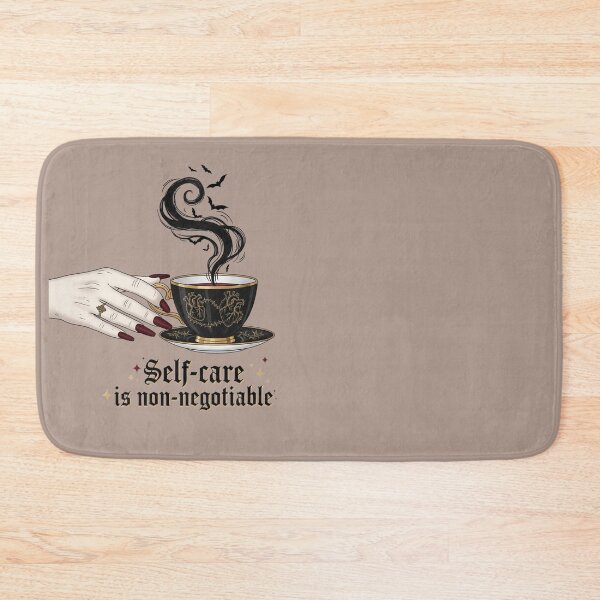 Item preview, Gothic Self-Care Teacup – "Self-care is non-negotiable" – Vamp Romantic Bat Steam Art designed and sold by Design_Your_Day.