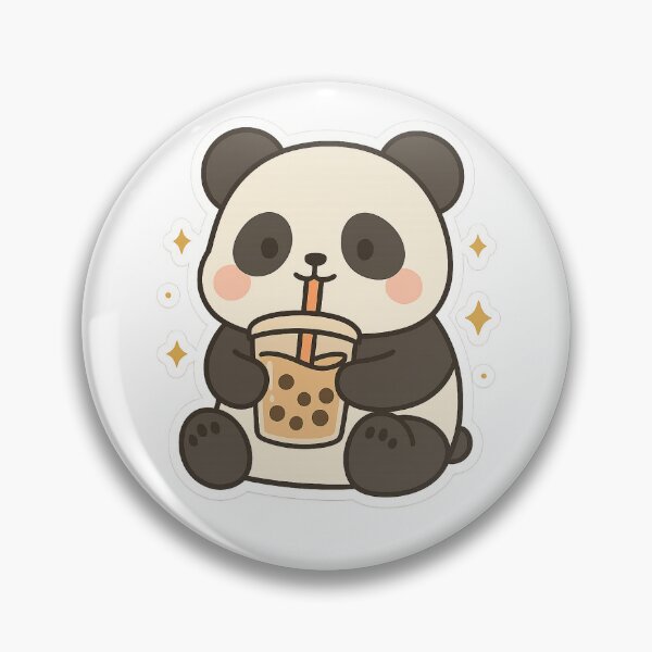 Item preview, Cute Panda With Bubble Tea – Kawaii Panda Design designed and sold by CalmCraft Art.