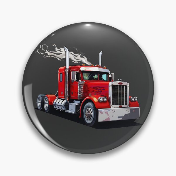 Item preview, Classic Red American Semi Truck with Flame Decals designed and sold by Rostislav Bouda.