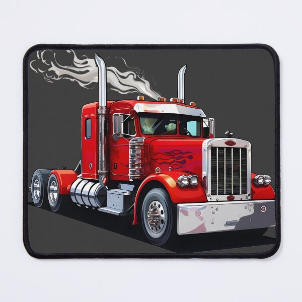 Item preview, Classic Red American Semi Truck with Flame Decals designed and sold by Rostislav Bouda.