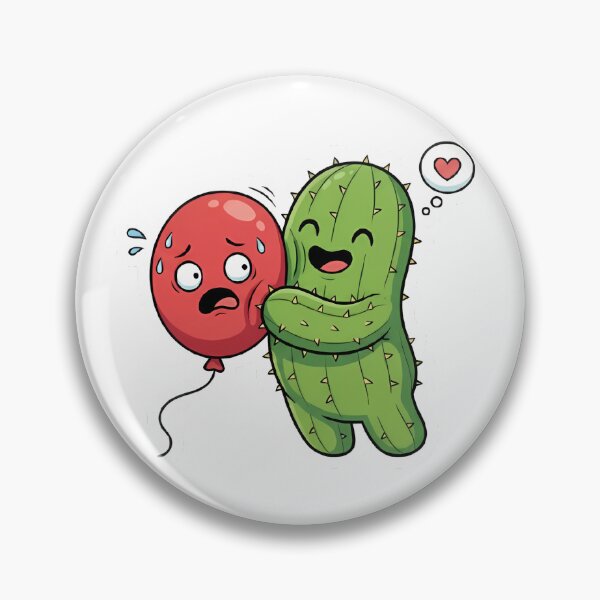 Item preview, The perilous embrace of the lovestruck cactus designed and sold by Stickers à gogo.