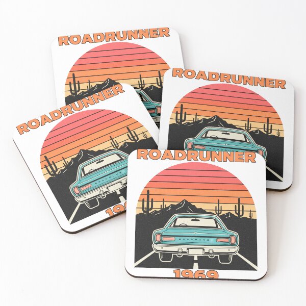 Item preview, Retro Roadrunner 1969 Desert Sunset Muscle Car Illustration vintage  designed and sold by C3J7.