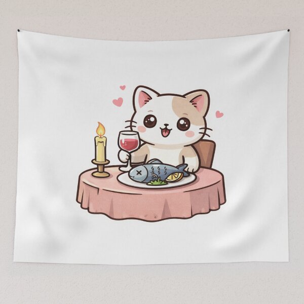 Item preview, Funny Cat Date Night Candlelight Dinner designed and sold by TheSimpleTee007.