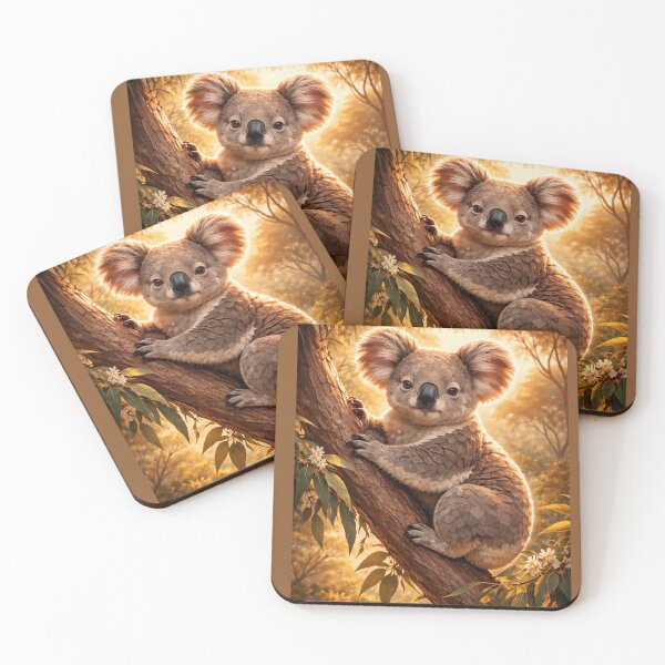 Item preview, Koala at Golden Hour – Whimsical Australian Wildlife Art designed and sold by GeoWild Designs.