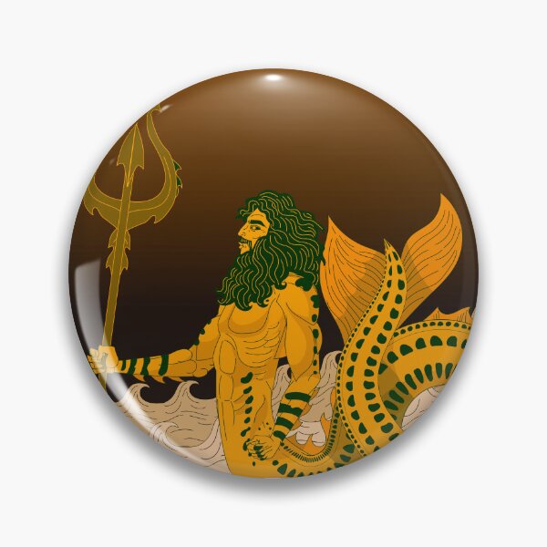 Item preview, proteus triton sea god greek orange vase style designed and sold by matintheworld ( delcarmat ).