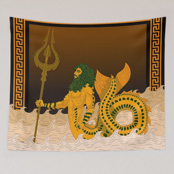 Item preview, proteus triton sea god greek orange vase style designed and sold by matintheworld ( delcarmat ).