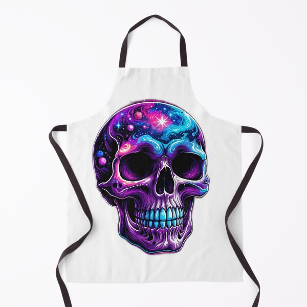 Item preview, Galactic Neon Skull – Psychedelic Space Death Art Print designed and sold by Blassstein.