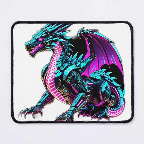 Item preview, Neon Cyberpunk Dragon – Futuristic Mech Beast designed and sold by Blassstein.